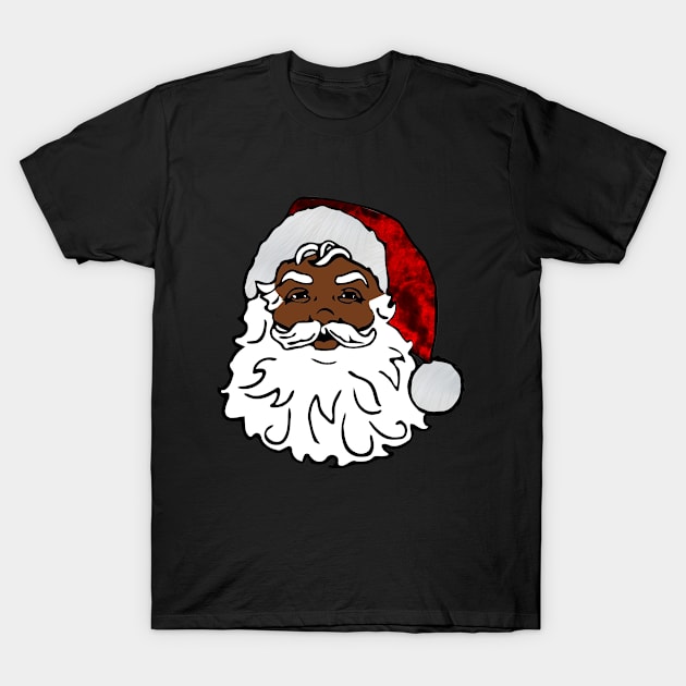 african black santa claus christmas T-Shirt by gossiprag